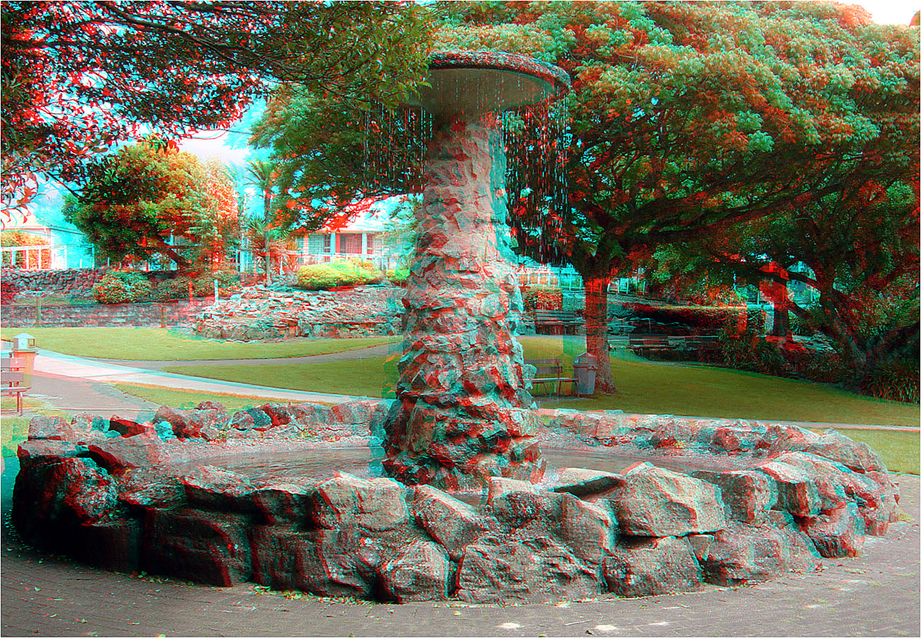 The Peace Fountain in Te Awamutu New Zealand. 3-D Photography by Marc Dawson