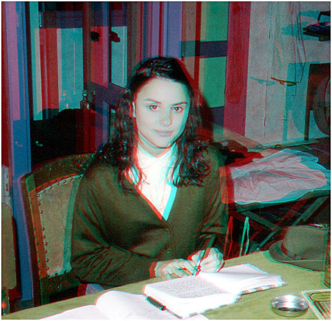 Rebecca Trelease as Anne Frank. 3-D Photography by Marc Dawson.