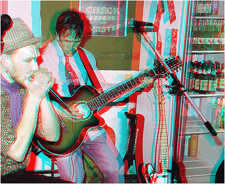 Leighton Broom with Scott Roy at La Commune Cafe. 3-D Photography by Marc Dawson.